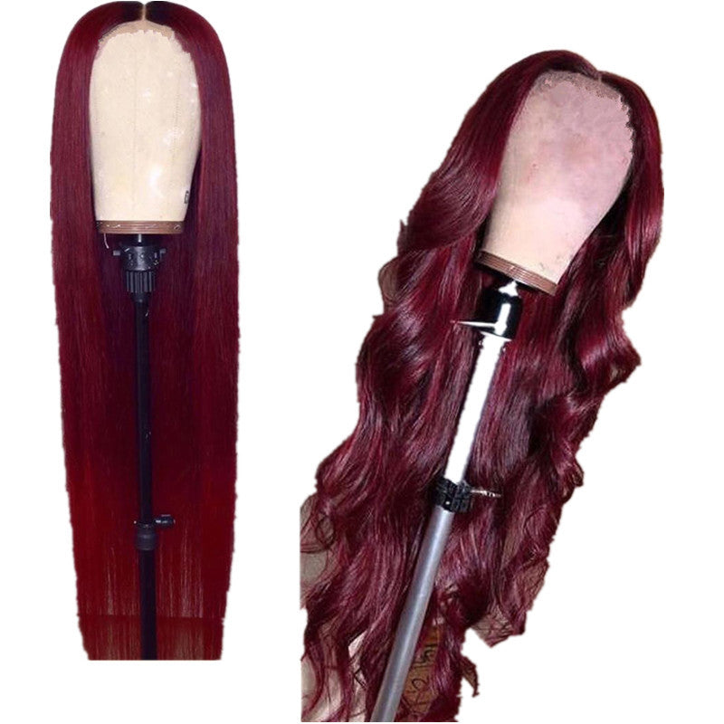 Solid Color Long Hair Wig European And American Women's Mid-length Curly Hair