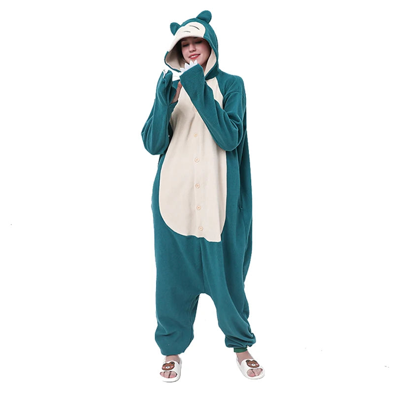 Women Pajamas Pokemon Onesie Snorlax One-Piece Pijamas for Adults Cosplay Costume Halloween Kigurumi Christmas Sleepwear Suit