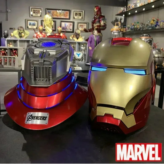 New Iron Man Mk5 Helmet Automatoc 1:1 Voice Control Avengers Mk7 Mk5 Cosplay With Led Light Electronic Close Ironman Helmet Gift