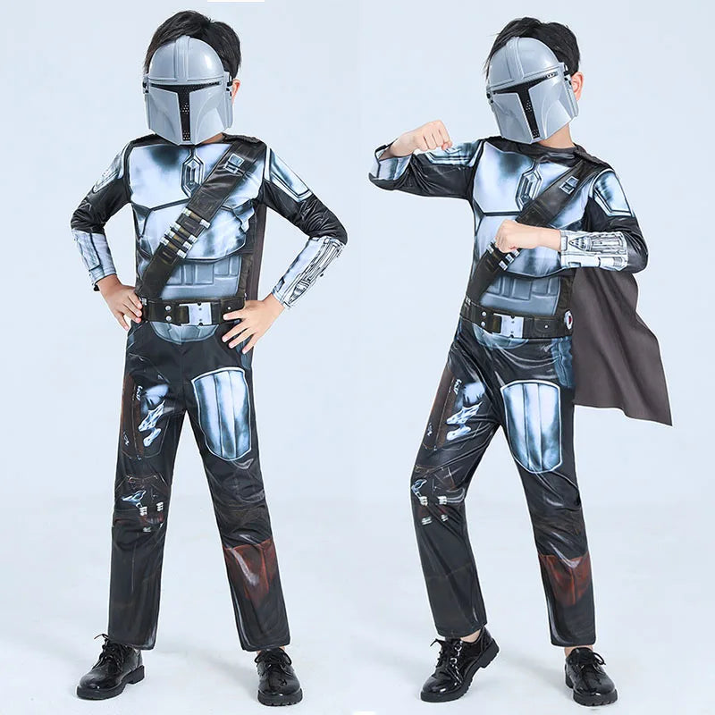 The Mandalorian Cosplay Costume Kids Bodysuit Star Wars Mandalorian Jumpsuits Mask Suit Halloween Party Kid Clothes