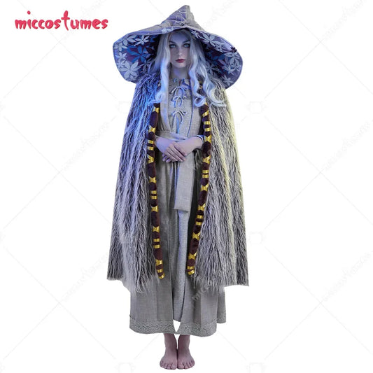 Women’s Witch Cosplay Costume Long Dress Cloak and Witch Hat Set