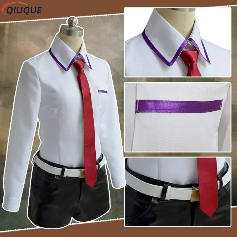 Steins Gate Cosplay Costume Japanese Anime Game Cosplay Kurisu Makise Uniforms Full Set Coat Shirt Tie Skirt Custom Made