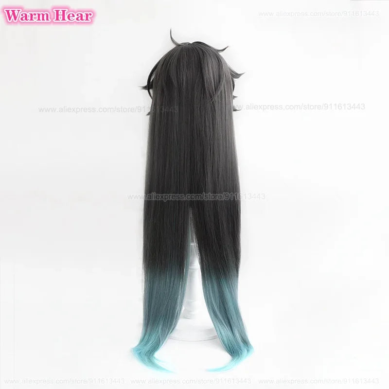 100cm Long Dan Heng Cosplay Wig Game WigsGradient Cosplay Anime Wigs Heat Resistant Synthetic Party Wigs + Wig Cap