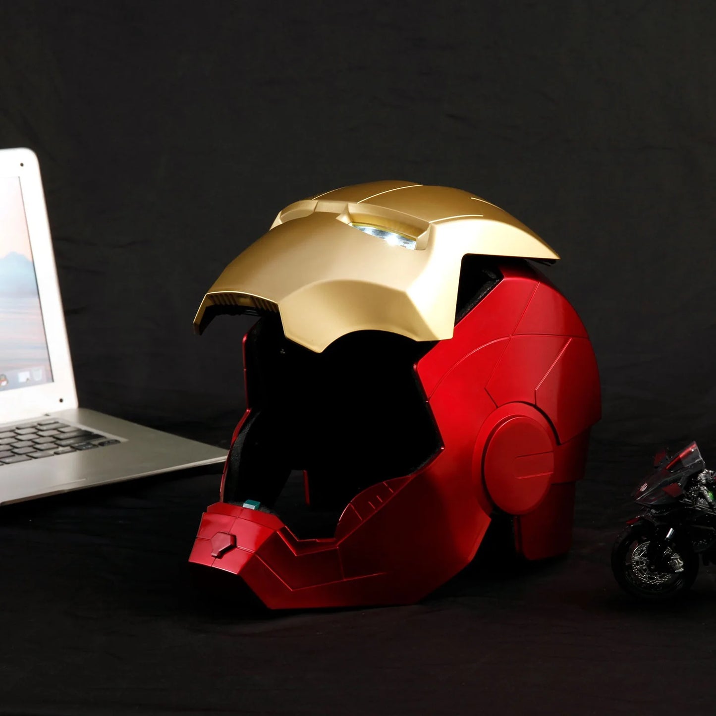 2024 Hot Marvel Avengers Iron Man Helmet Cosplay 1:1 Light Led Ironman Mask Pvc Action Figure Toys  Adult Gift