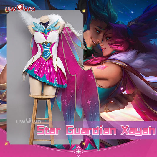 UWOWO Star Guardian Xayah Cosplay Costume League of Legends/LOL: SG Xayah Cosplay With Wings Halloween Costumes SG