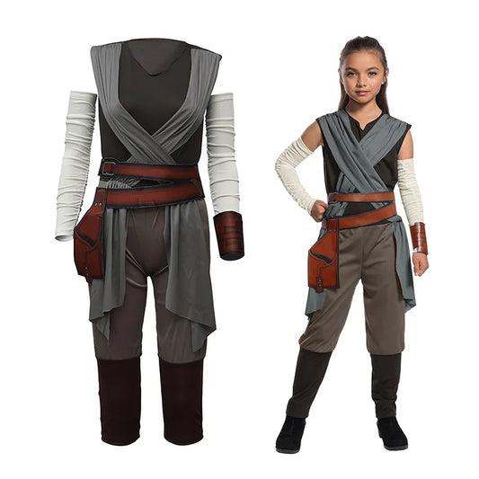 Rey Cosplay Star Wars Rey Skywalker Cosplay Costume The Rise of Skywalker Costumes Uniform Halloween Party Clothes for Kids