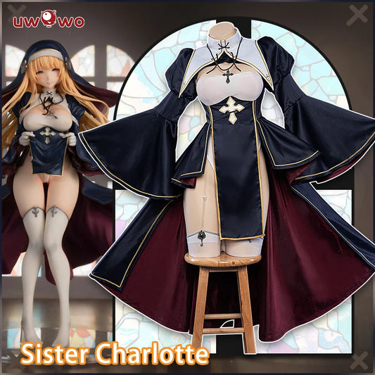 UWOWO NSFW 18+ Original Character Charlotte Cosplay Figure Vibrastar Sister Cosplay Nun Costume Halloween Costumes Full