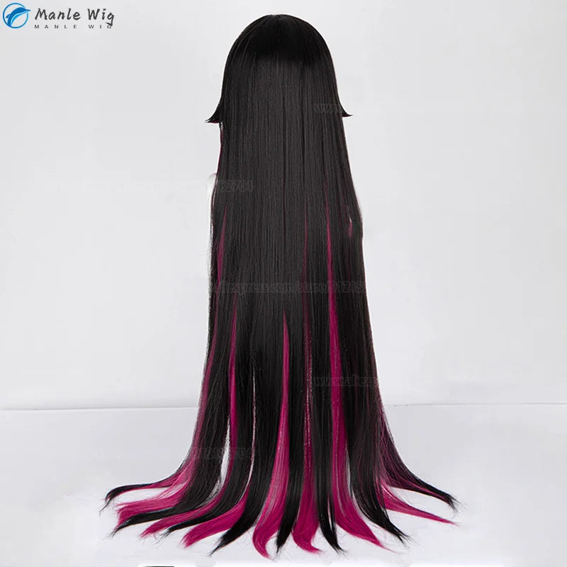 Fatui Columbina Cosplay Wig  Snezhnaya Girl Columbina Cosplay 105cm Long Anime Wigs Hairpin Mask Props + Wig Cap