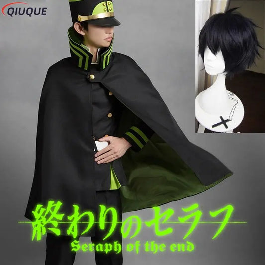 Anime Seraph Of The End Cosplay Yuichiro Hyakuya Cosplay Costume Uniforms Cloaks Hats Wigs Owari no Seraph Cosplay Costume