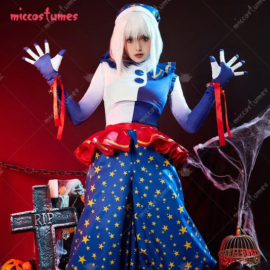 haikyuu Halloween Clown Cosplay Costume Scary Killer Outfit Top Vest and Pants with Gloves