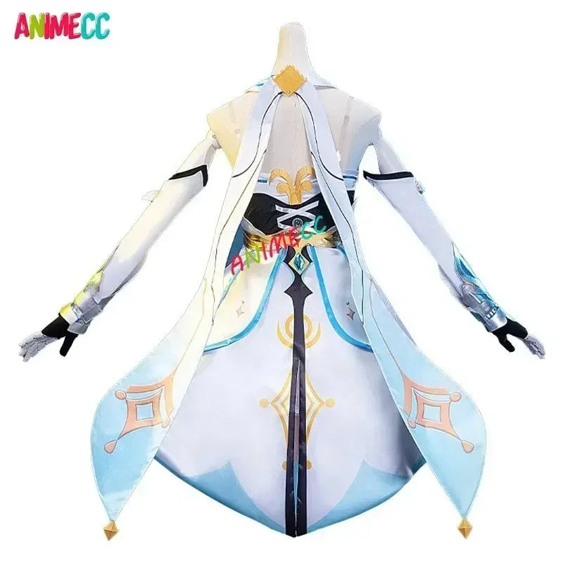 ANIMECC Game Genshin Impact Lumine Cosplay Costumes Wig Anime Halloween Party Clothes for Women Girls Cute Suit Full Sets