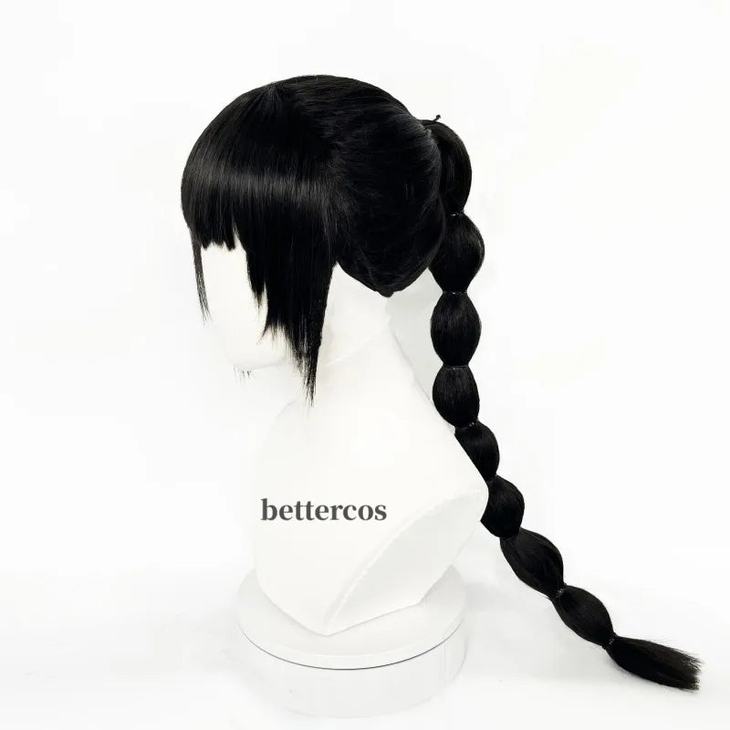ShadowHeart Cosplay Wig Long Black With Ears Heat Resistant Synthetic Hair Halloween Party Wigs + Wig Cap